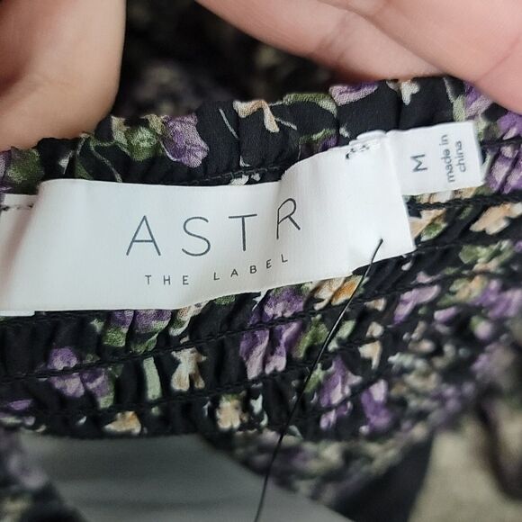 Nwot Astr Sweetheart Cutout Dress In Black-purple Ditsy - Picture 11 of 12